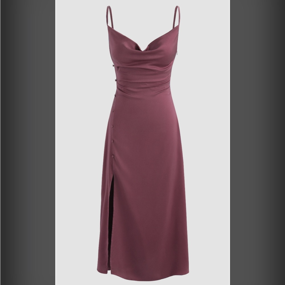 Cowl Button Dress